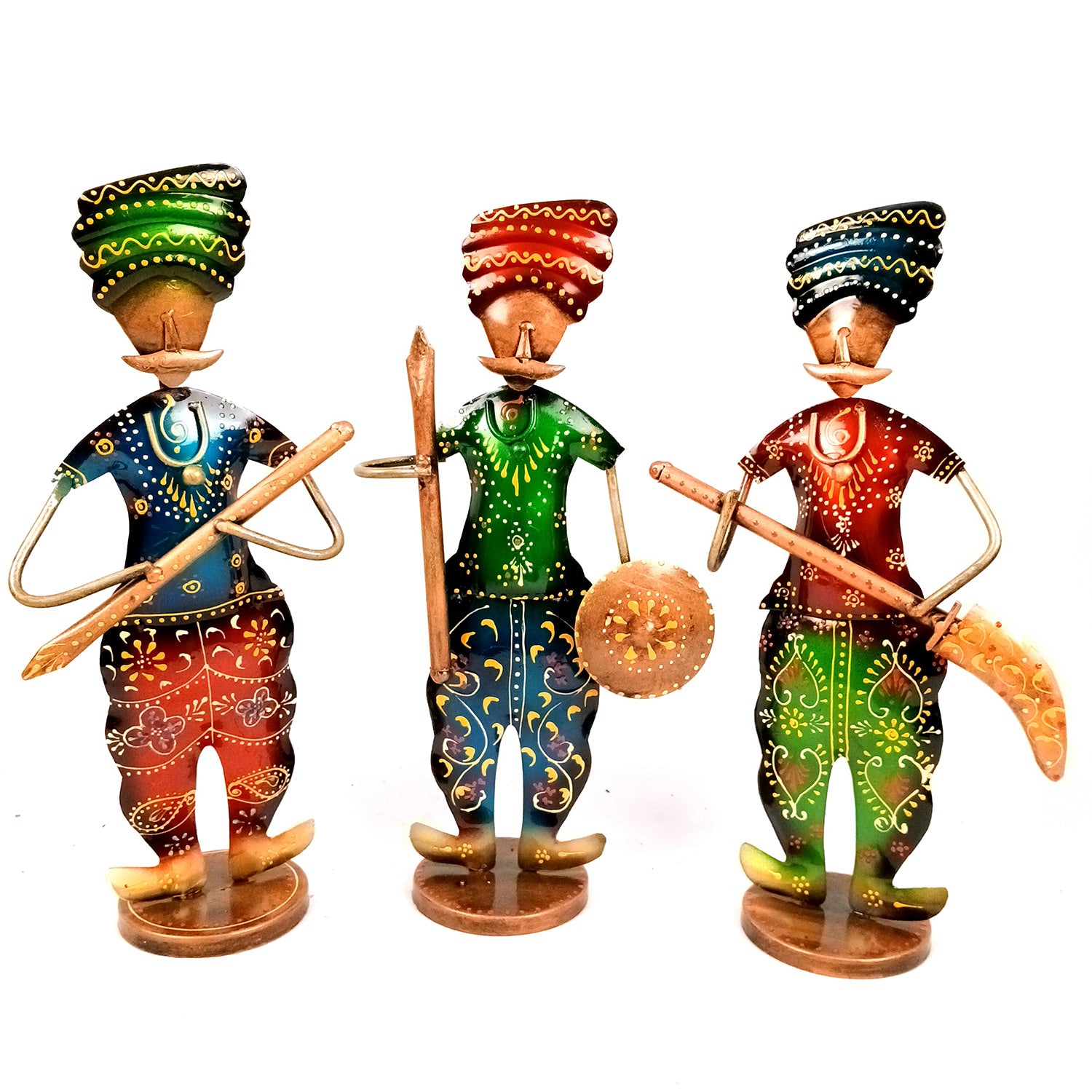 Warrior Showpiece Set | Traditional Men Figurine Idol - for Home, Table, Living Room, TV Unit & Bedroom Office Desk Decor& Gifts - 14 Inch (Pack of 3) - apkamart