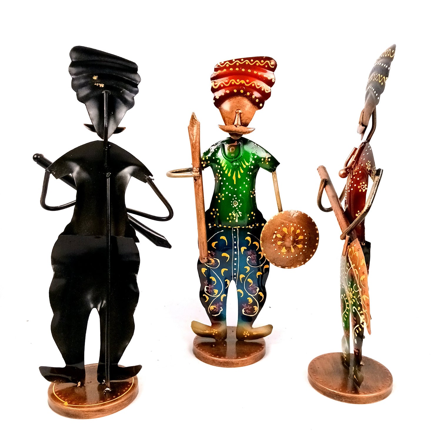 Warrior Showpiece Set | Traditional Men Figurine Idol - for Home, Table, Living Room, TV Unit & Bedroom Office Desk Decor& Gifts - 14 Inch (Pack of 3) - apkamart