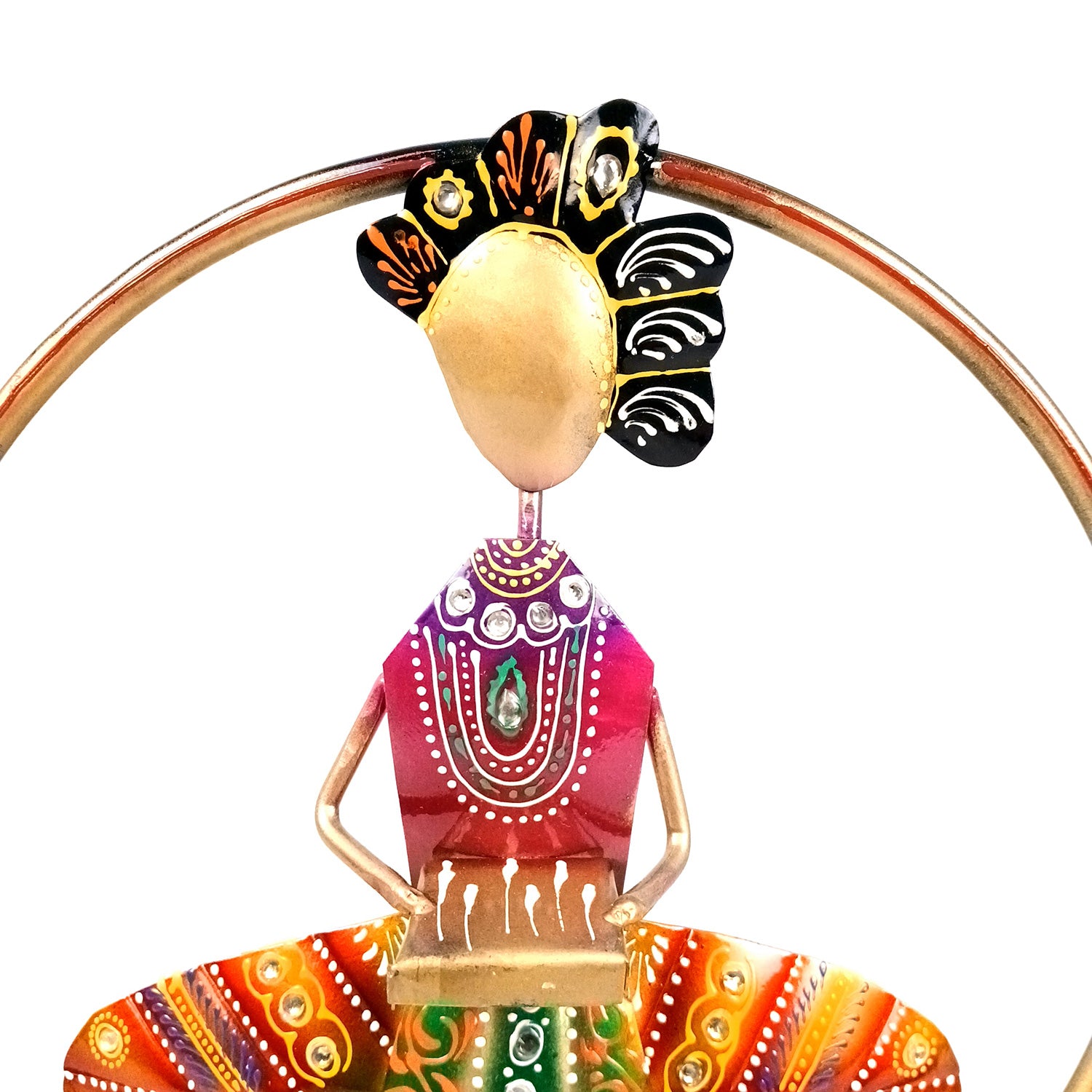 Musician Showpiece In Rings Set | Decorative Figurine With Vibrant Hand Painting - For Home, Table, Living Room & TV Unit, Office Desk & Gifts - 12 Inch - Apkamart