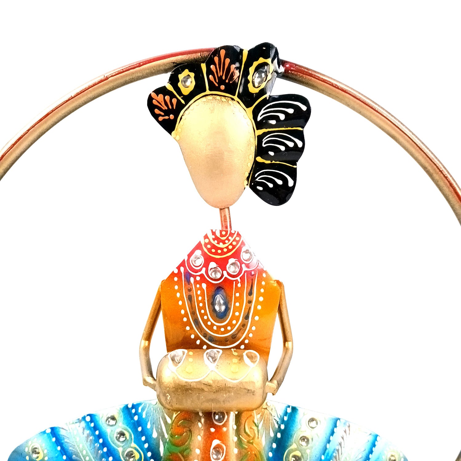 Musician Showpiece In Rings Set | Decorative Figurine With Vibrant Hand Painting - For Home, Table, Living Room & TV Unit, Office Desk & Gifts - 12 Inch - Apkamart