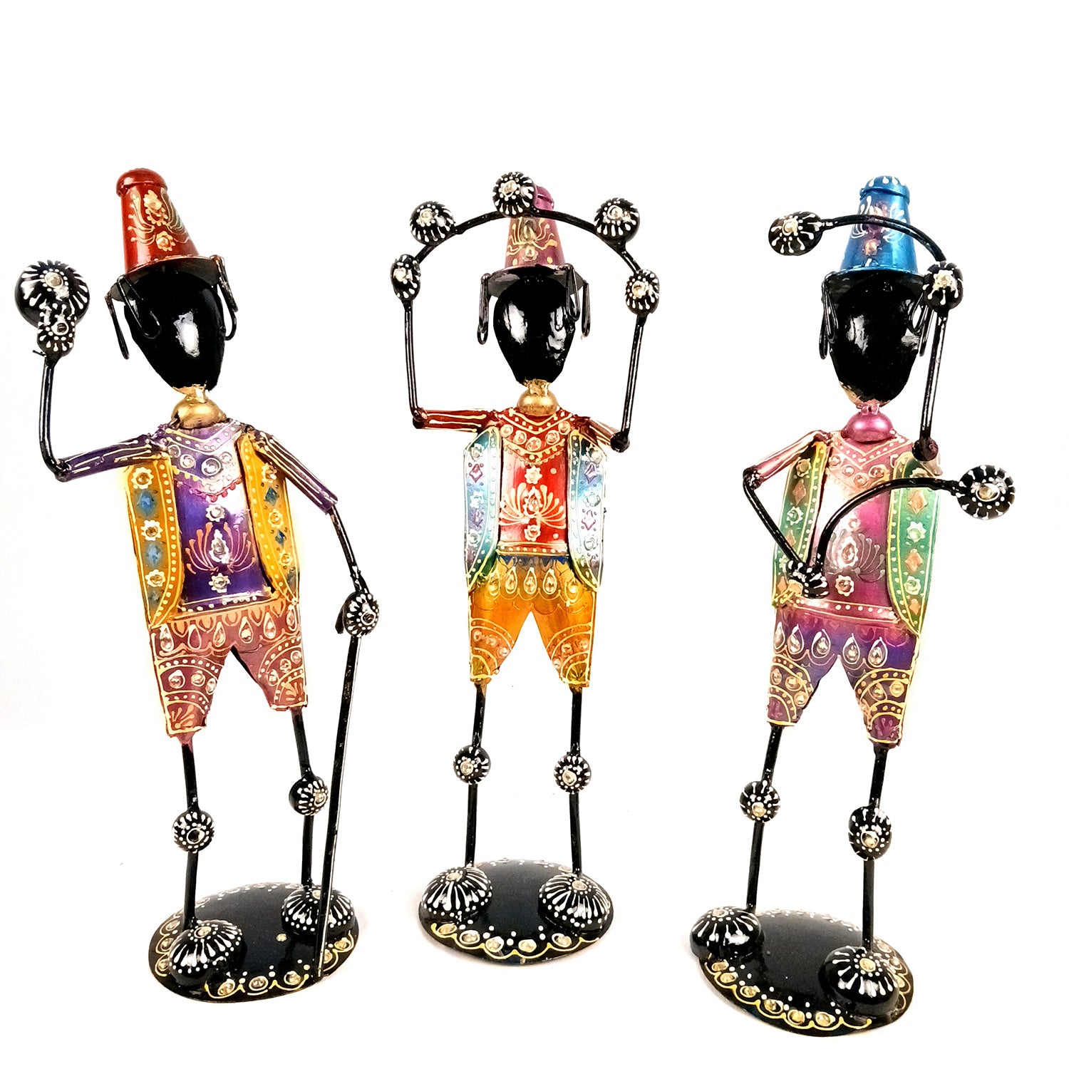 Showpiece - Circus Joker Juggling Balls Design | Decorative Figurines - For Home, Table, Living Room & TV Unit | Show Piece For Office Desk & Gifts- 18 Inch - Apkamart #Style_Design 2 - Pack of 3