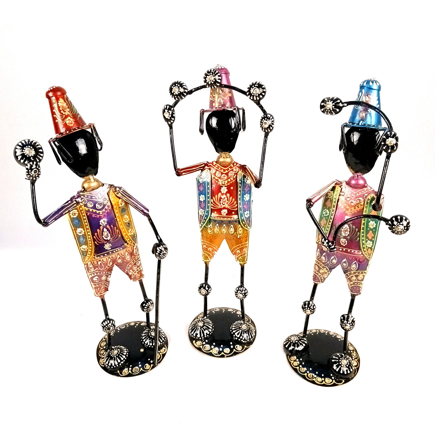 Showpiece - Circus Joker Juggling Balls Design | Decorative Figurines - For Home, Table, Living Room & TV Unit | Show Piece For Office Desk & Gifts- 18 Inch - Apkamart #Style_Design 2 - Pack of 3