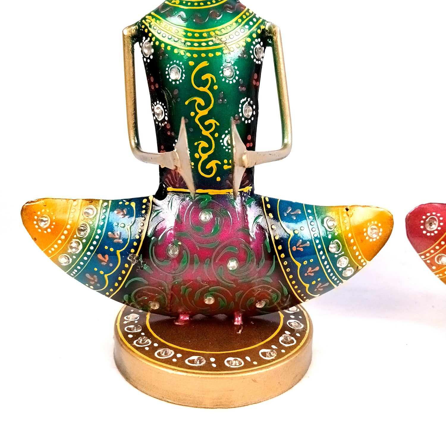 Showpiece Figurine - Rajasthani Musician Design | Decorative Show piece With Kundan Work - for Home, Bedroom, Living Room, Office Desk & Table Decor | Gifts For Wedding, Housewarming & Festivals -12 Inch (Set of 3) - Apkamart #Style_Design 1