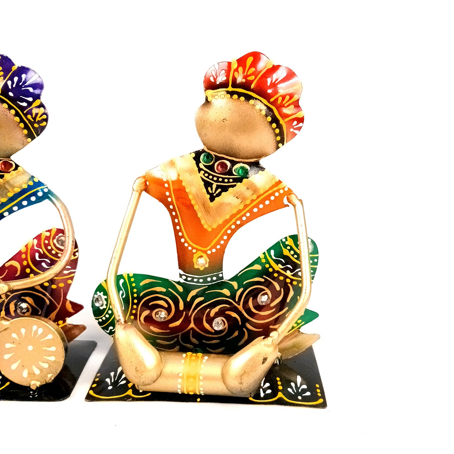 Musician Showpiece Set | Figurines With Luxurious Finish & Elegant Kundan Work - for Home, Bedroom, Living Room, Office, Table Decor & Gifts - Apkamart