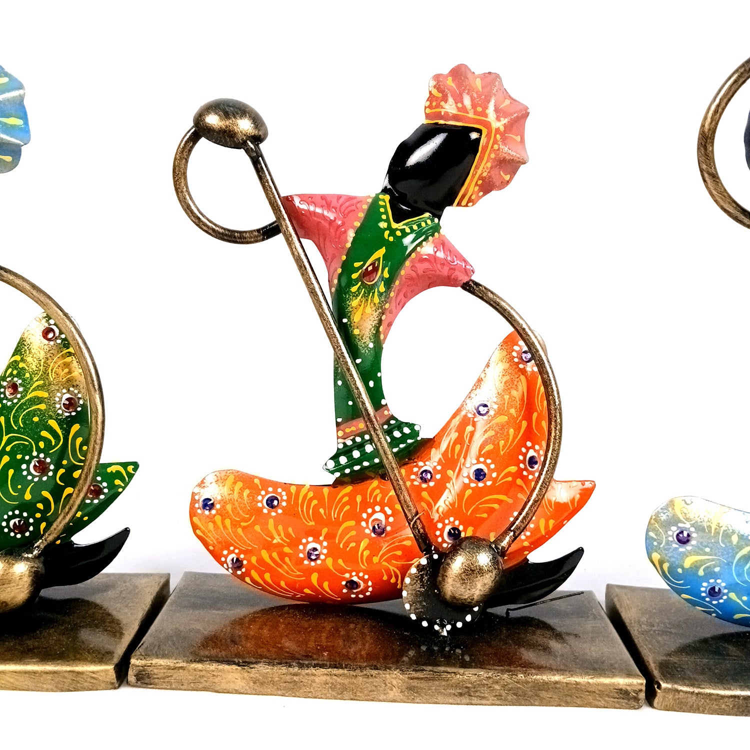 Rajasthani Musician Showpiece Set | Figurines with Luxurious Finish & Elegant Stone Work - for Home, Bedroom, Living Room, Office, Table Decor & Gifts - Apkamart #Style_Design 1