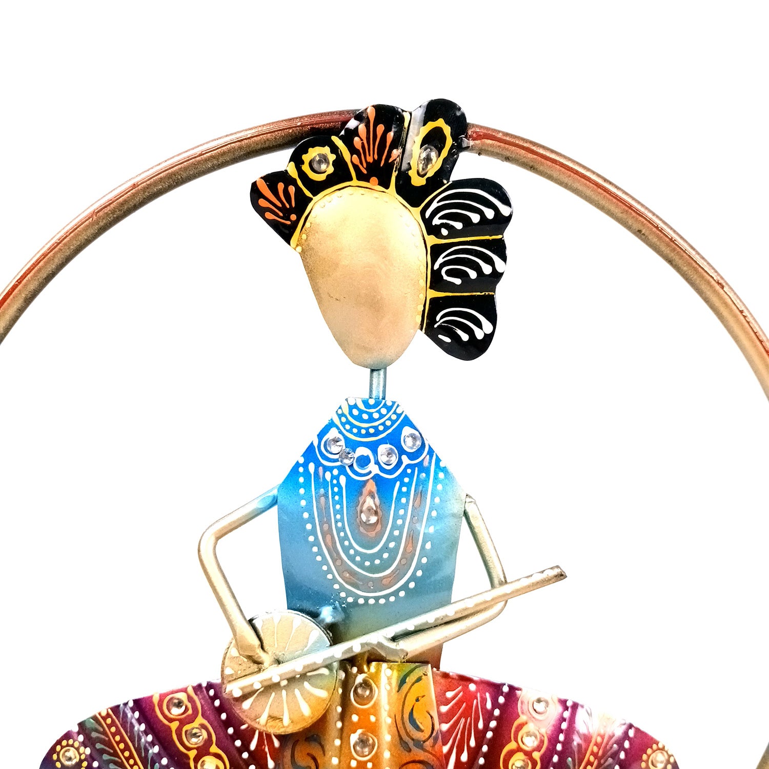 Musician Showpiece In Rings Set | Decorative Figurine With Vibrant Hand Painting - For Home, Table, Living Room & TV Unit, Office Desk & Gifts - 12 Inch - Apkamart