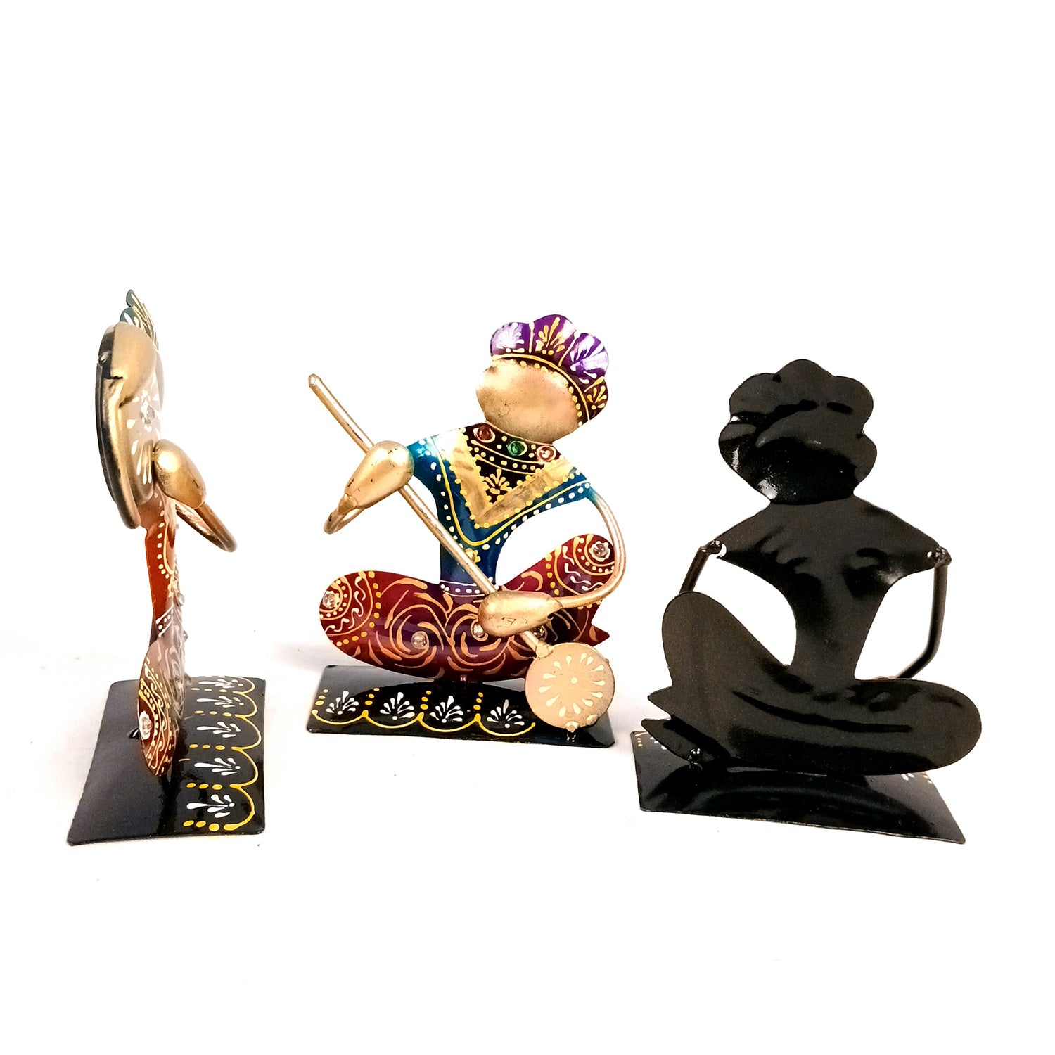 Musician Showpiece Set | Figurines With Luxurious Finish & Elegant Kundan Work - for Home, Bedroom, Living Room, Office, Table Decor & Gifts - Apkamart