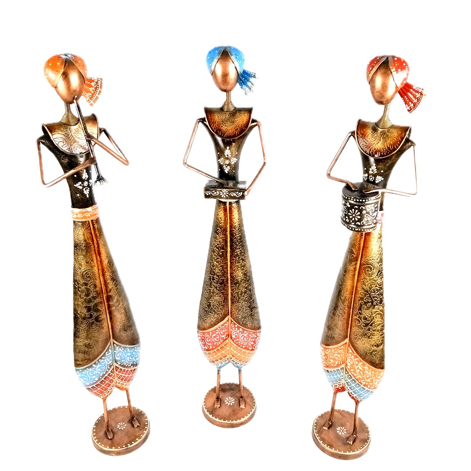 Musician Showpiece Set | Big Decorative Figurine - For Home, Table, Living Room & Corner Decoration | Show Piece For Entrance Decor & Gifts - 32 Inch - Apkamart