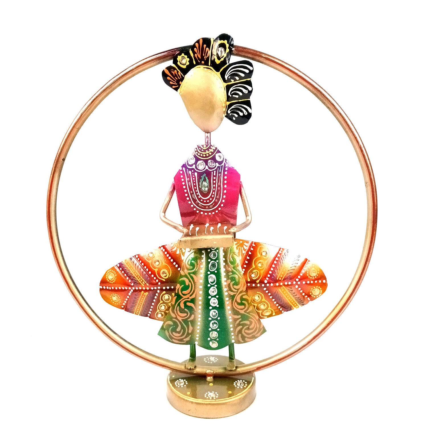 Musician Showpiece In Rings Set | Decorative Figurine With Vibrant Hand Painting - For Home, Table, Living Room & TV Unit, Office Desk & Gifts - 12 Inch - Apkamart