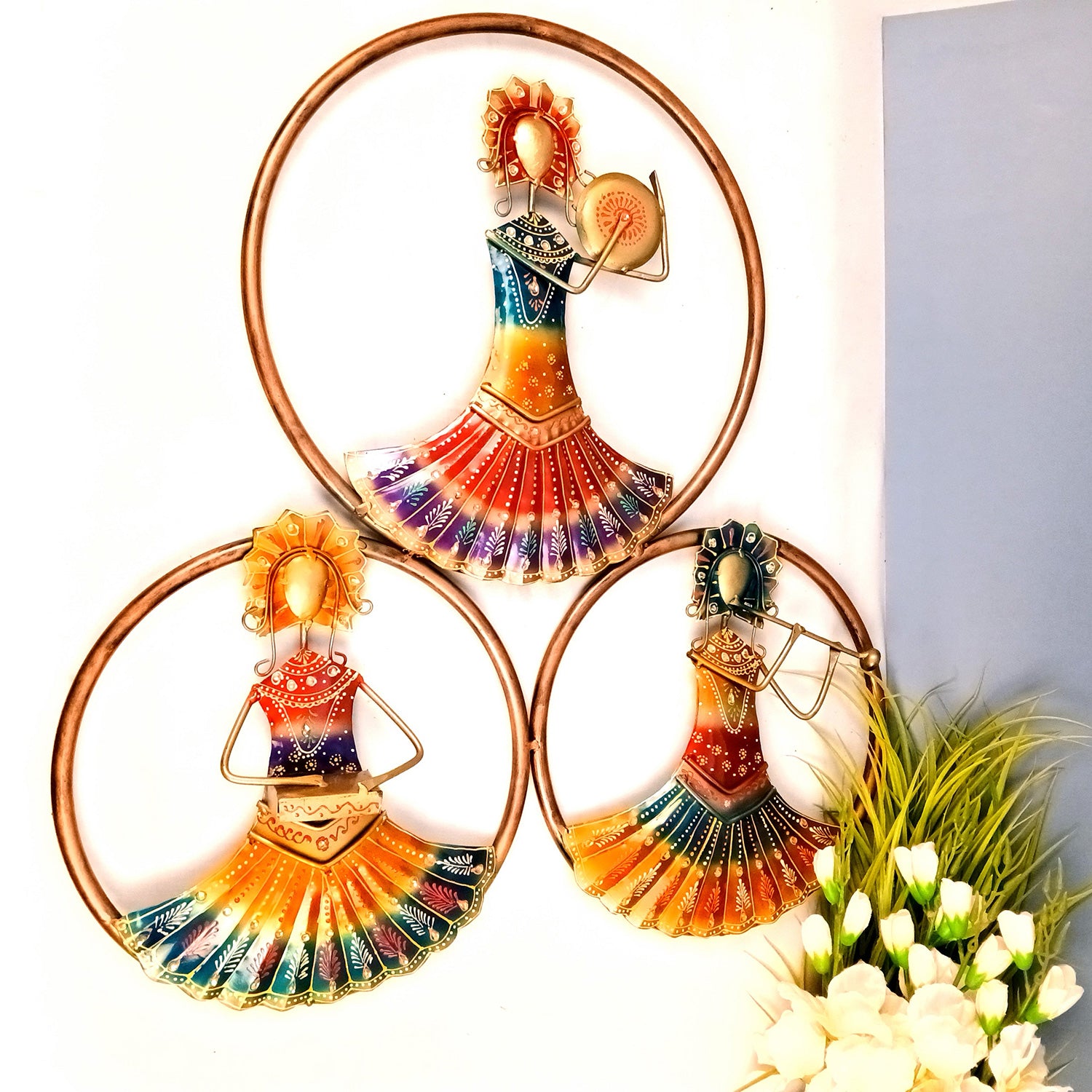 Wall Hanging Musician Design | Metal Wall Mount Showpiece Hangings - For Home, Big Walls, Living Room, Large Spaces, Hotel, Restaurant Decor & Gifts - 26 Inch - Apkamart