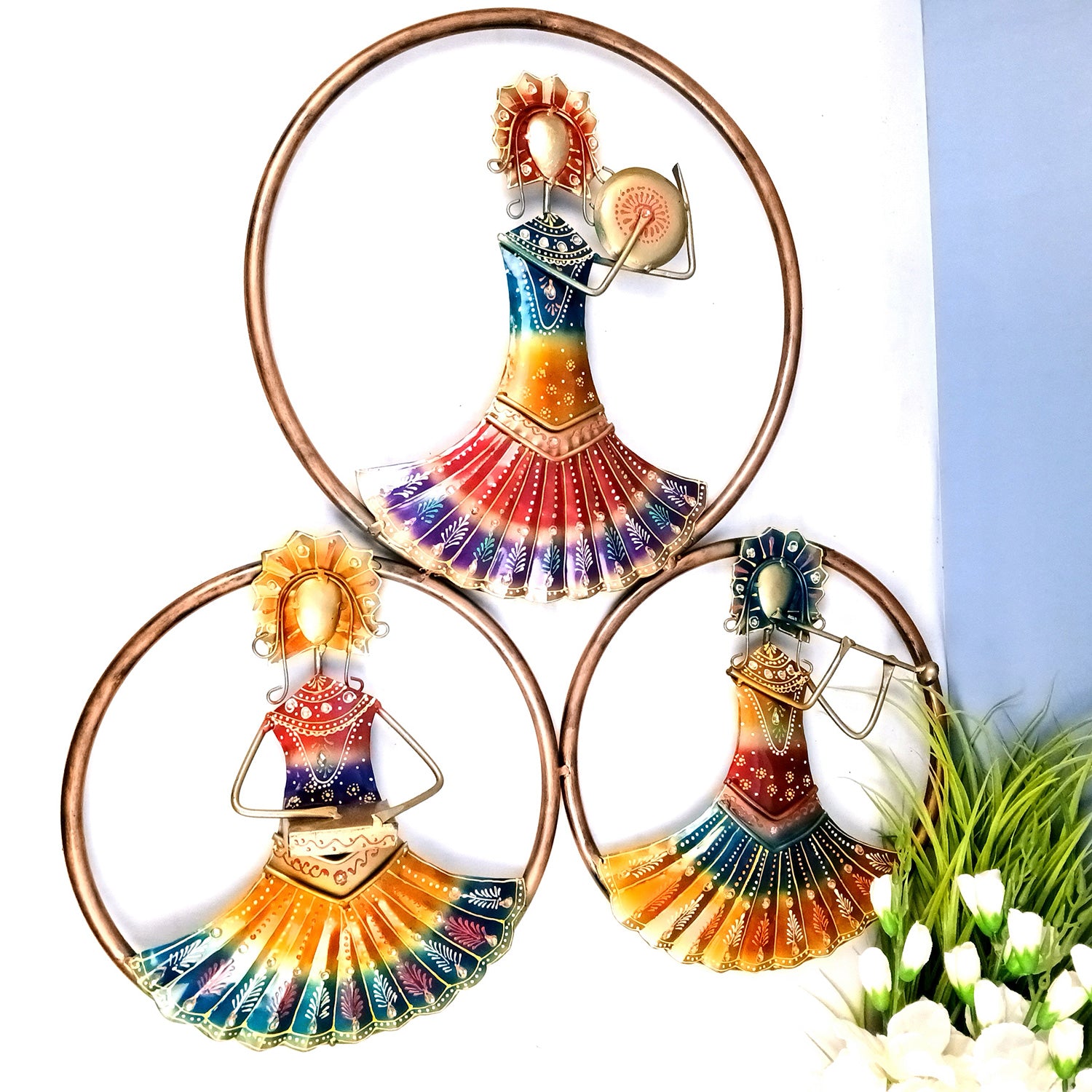 Wall Hanging Musician Design | Metal Wall Mount Showpiece Hangings - For Home, Big Walls, Living Room, Large Spaces, Hotel, Restaurant Decor & Gifts - 26 Inch - Apkamart