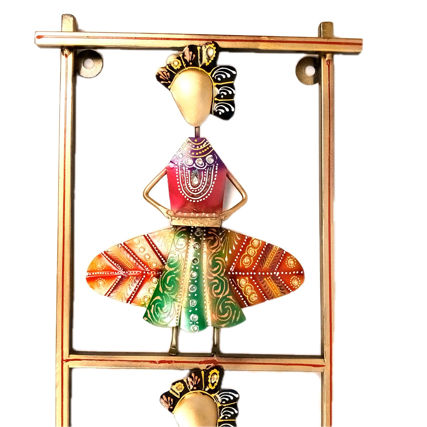 Musician Wall Hanging Big | Wall Art With Vibrant Hand Painting & Kundan Work - For Home, Big Walls, Living Room, Large Spaces, Hotel, Restaurant Decor & Gifts - 36 Inch - Apkamart