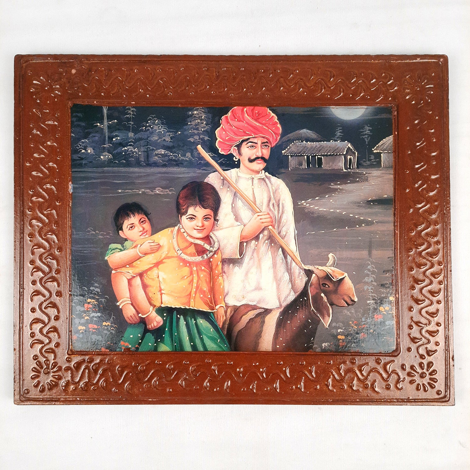 Village Painting In Wooden Frame | Wall Poster Frame - for Home Decoration, Paintings for Living Room, Bedroom, Hallway, Office & Gifts - 15 Inch - Apkamart