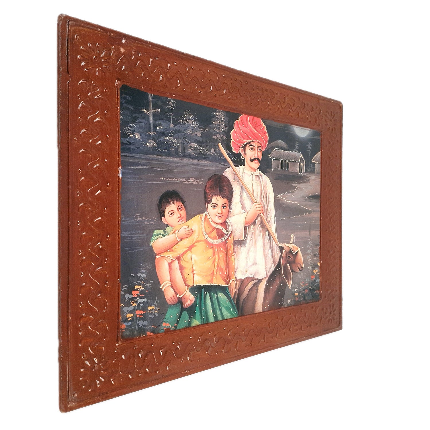 Village Painting In Wooden Frame | Wall Poster Frame - for Home Decoration, Paintings for Living Room, Bedroom, Hallway, Office & Gifts - 15 Inch - Apkamart