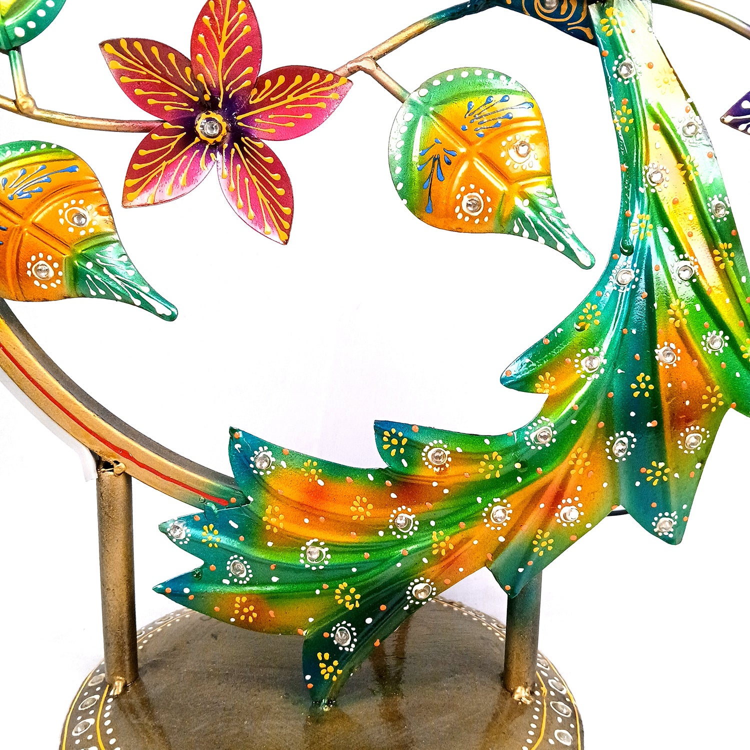 Peacock Showpiece With LED Light | Antique Lamps with Intricate Design & Vibrant Colors - for Living Room, Bedroom, Home Decoration & Gifts - 18 Inch - Apkamart