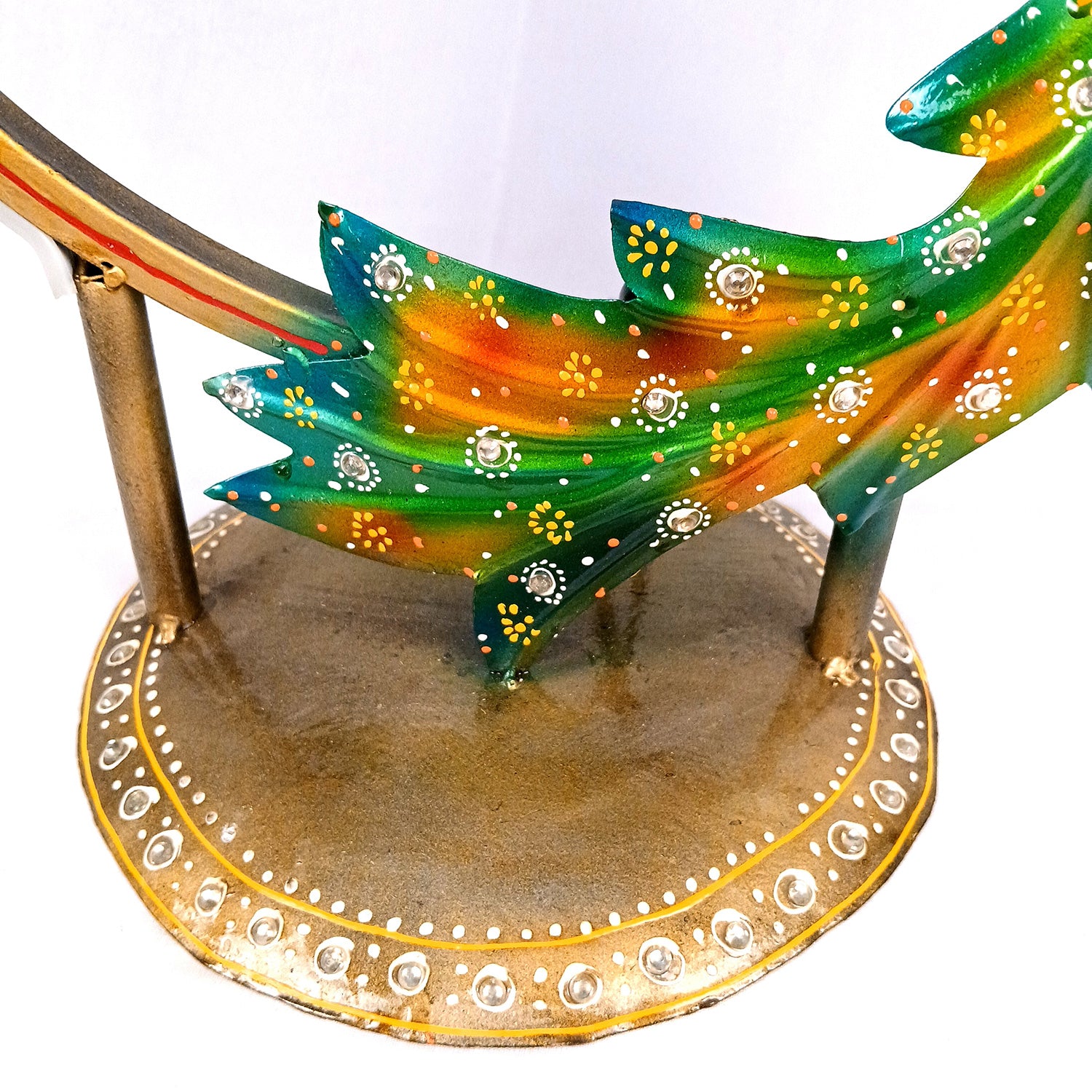 Peacock Showpiece With LED Light | Antique Lamps with Intricate Design & Vibrant Colors - for Living Room, Bedroom, Home Decoration & Gifts - 18 Inch - Apkamart