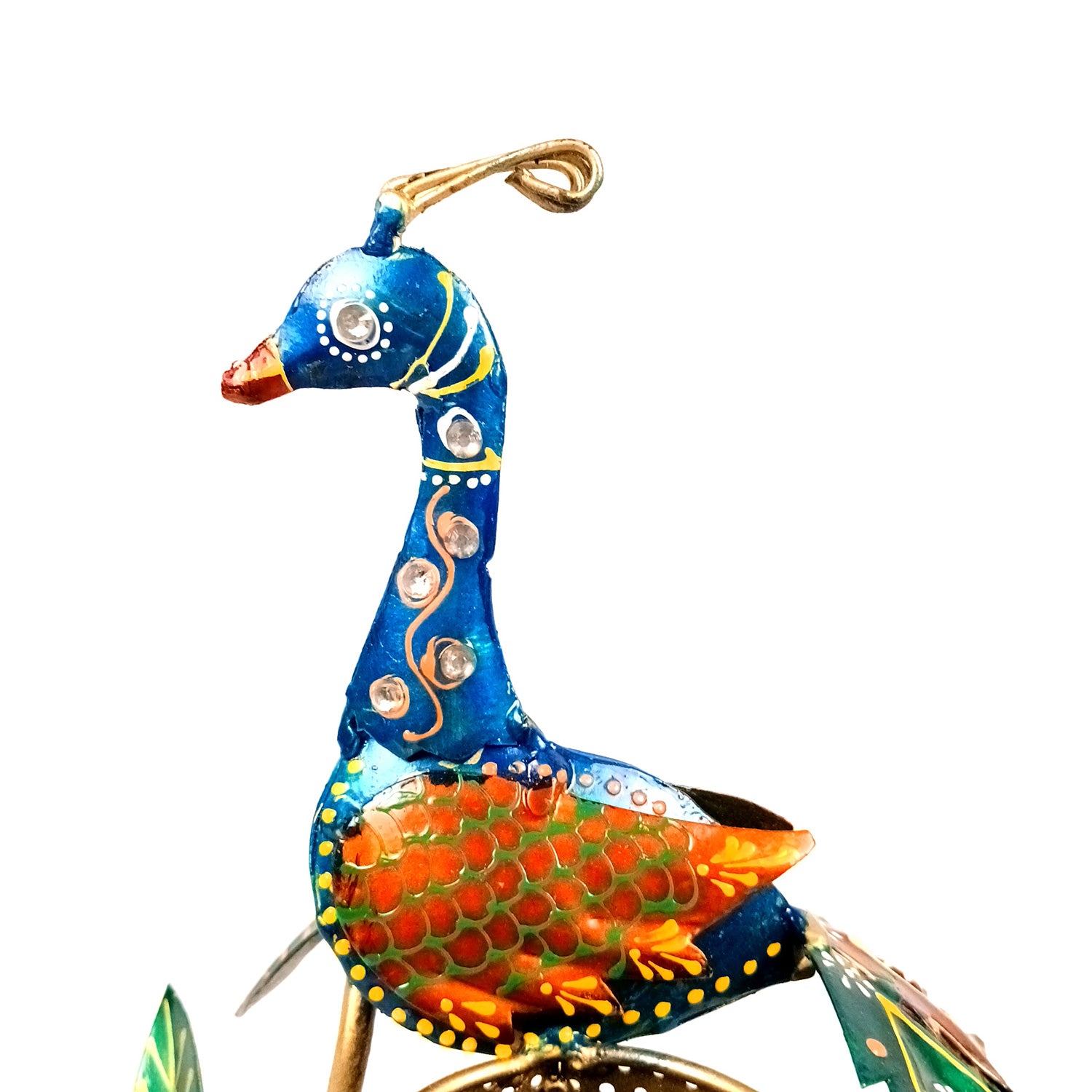 Peacock Pen Holder With Vibrant Color Feathers | Desk Organizer | Multipurpose Stand - For Gifts, Table, Desk Organizing, Home, Office Decor & Corporate Gifts - Apkamart