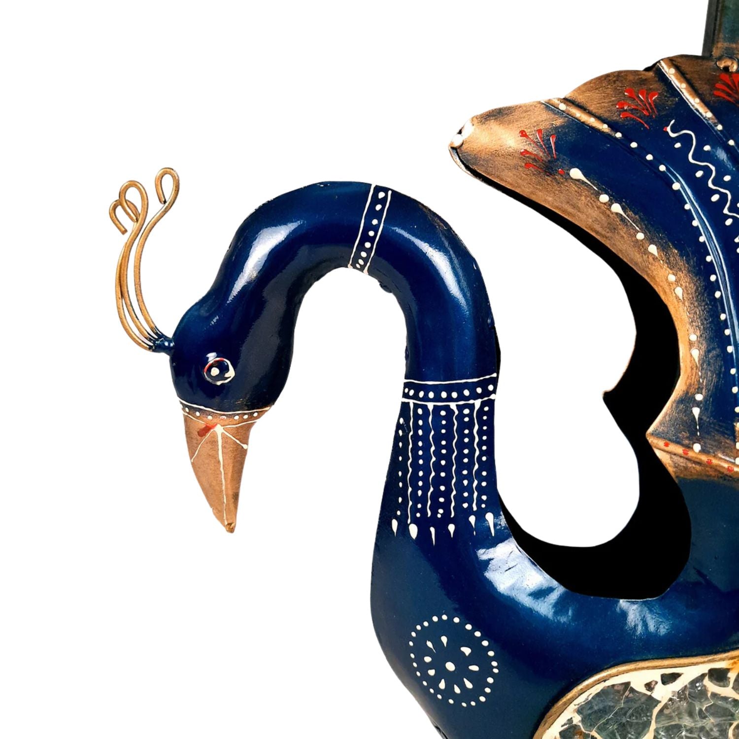 Peacock Showpiece | Handcrafted Peacock Figurine | Animal Figurines - for Home, Table, Shelf, Living Room Decor, Gifts - 12 Inch - Apkamart