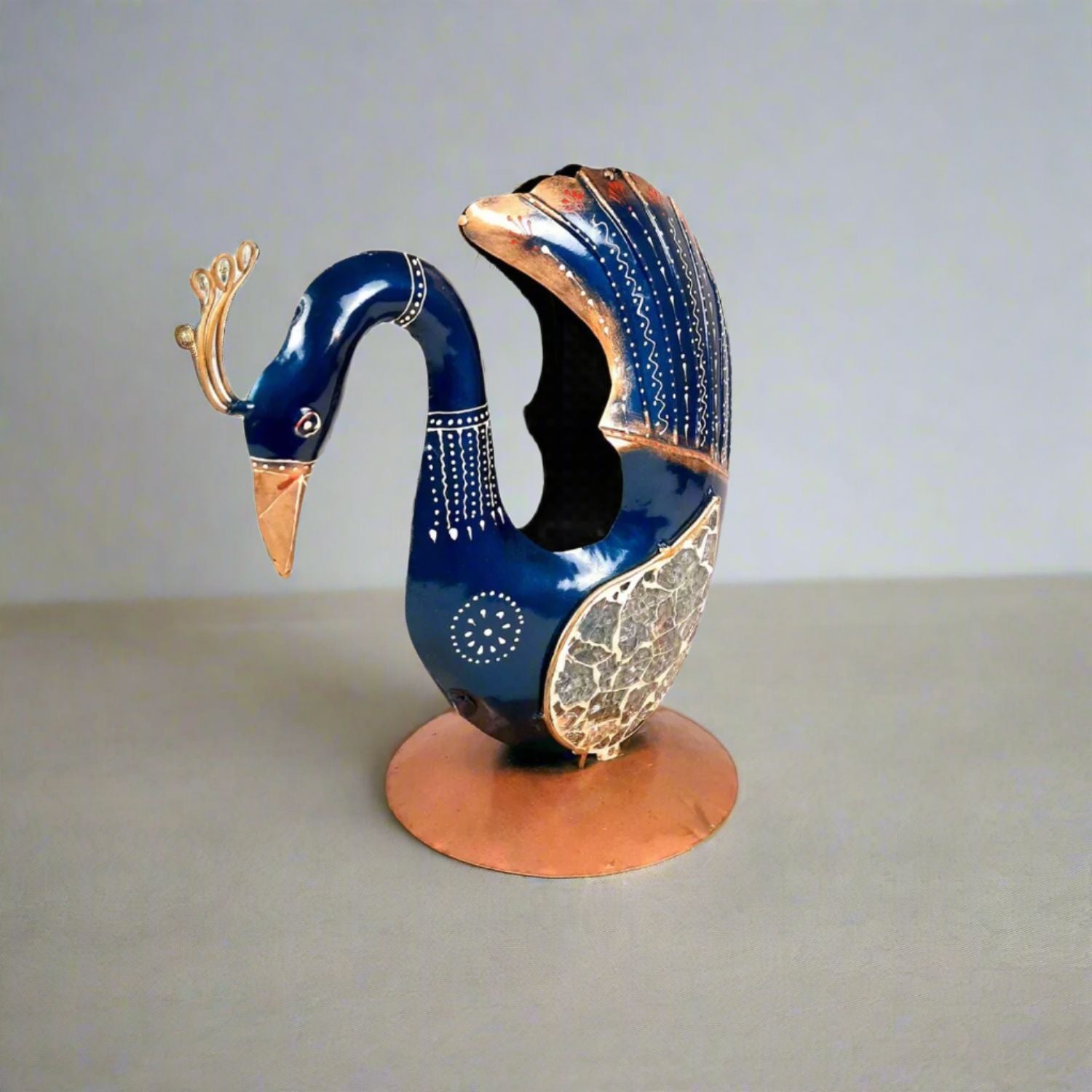 Peacock Showpiece | Handcrafted Peacock Figurine | Animal Figurines - for Home, Table, Shelf, Living Room Decor, Gifts - 12 Inch - Apkamart