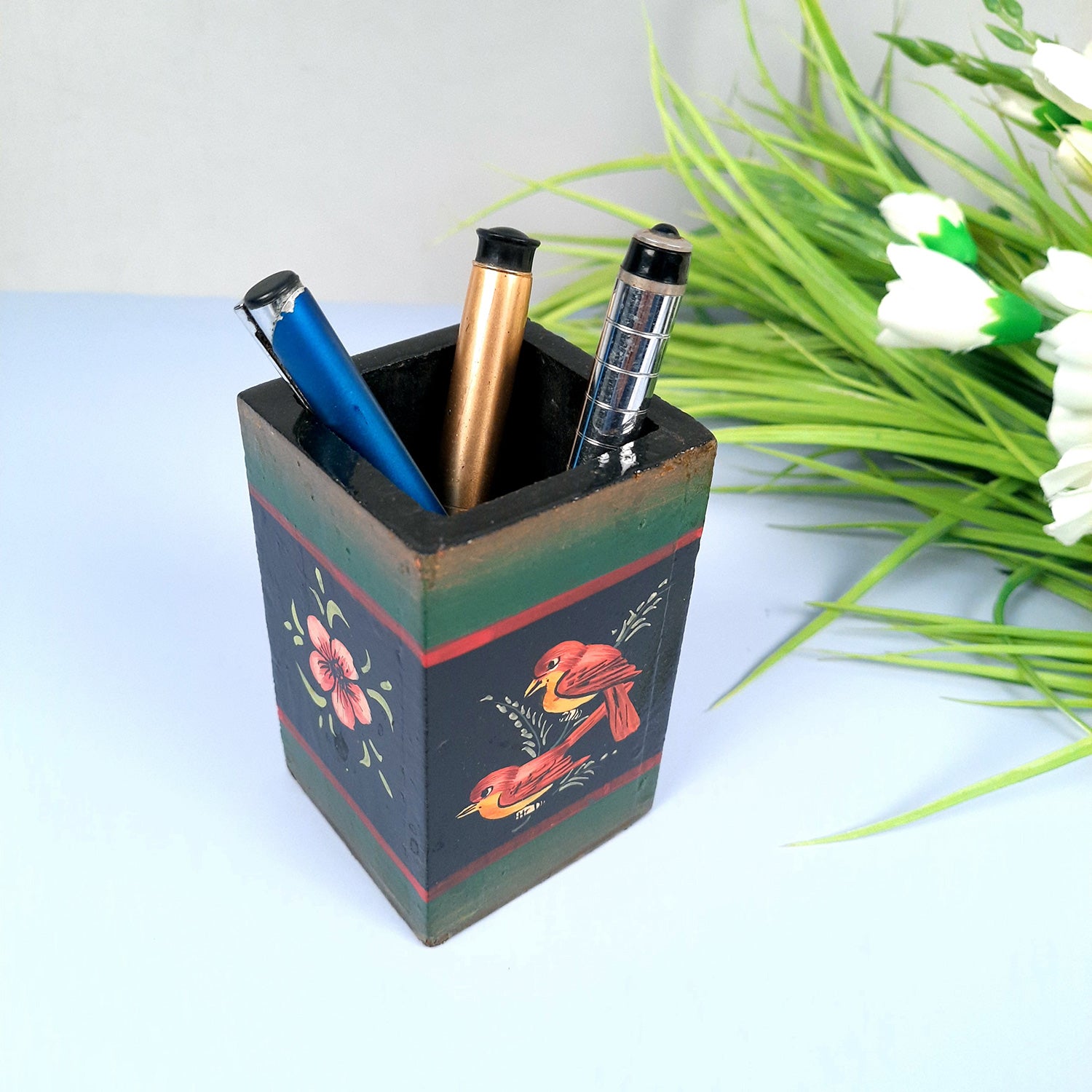 Pen Holder | Stationary Organizers | Wooden Pencil Stands | Multipurpose Holders Stand - For Table, Desk Organizing, Home, Office Decor & Corporate Gifts - apkamart #Style_Design 3