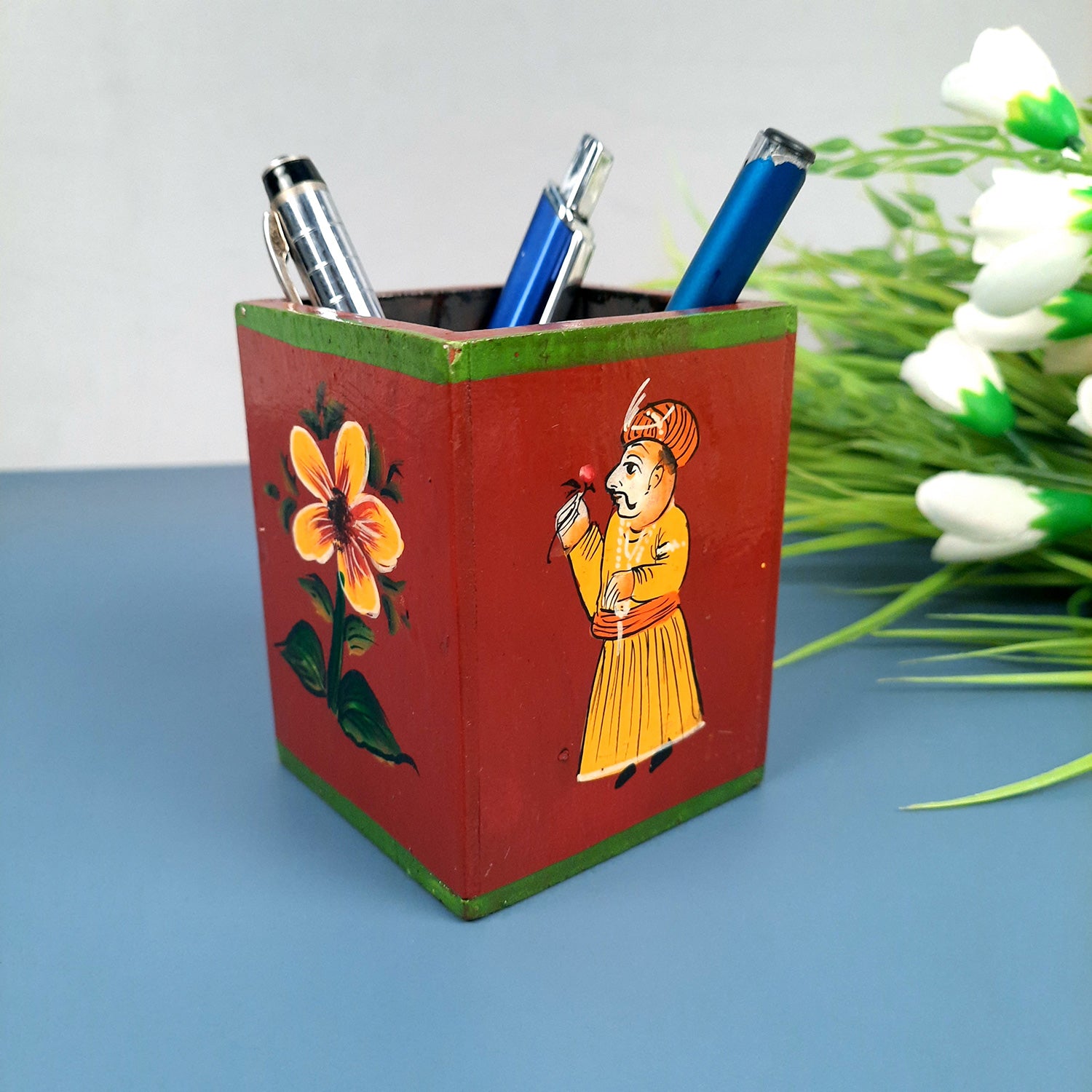 Pen Pencil Holder | Desk Organizer | Wooden Pencil Stand |Stationary Holders - For Home, Study Table, Office Decor, Corporate Gifting | Gifts For Him -apkamart #Style_Design 2