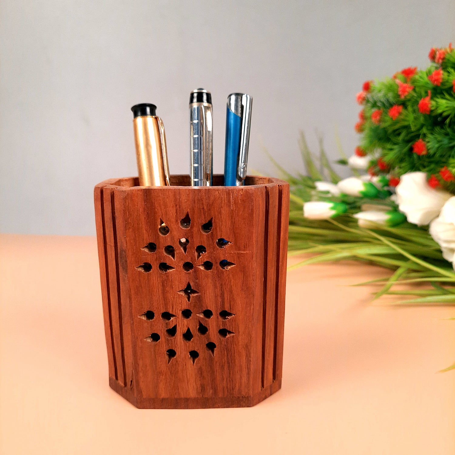 Pen Stand - Cutlery Holders | Multipurpose Organizers | Wooden Pencil Holder - For Study Table, Desk, Gift, Home, Office Decor & Corporate Gifting - apkamart #Style_Design 1