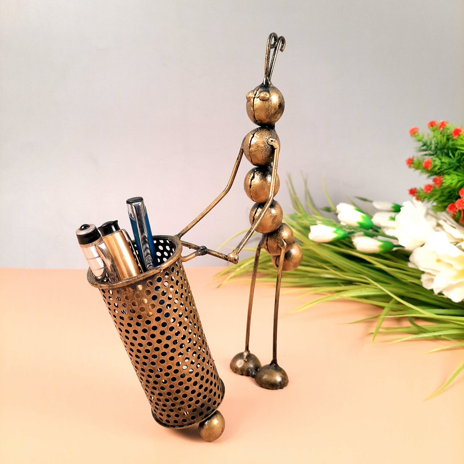 Pen Holder -Ant Design | Desk Organizer | Multipurpose Holders Stand - For Gifts, Table, Desk Organizing, Home, Office Decor - apkamart