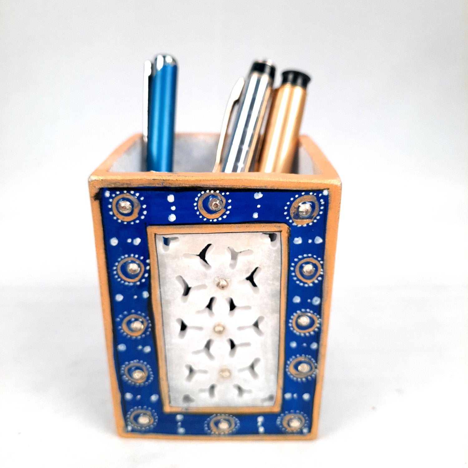 Pen Holder | Desk Organizer | Pencil Stands Marble| Multipurpose Holders Stand - For Stationary Gifts, Table, Desk Organizing, Home, Office Decor & Corporate Gifts - apkamart