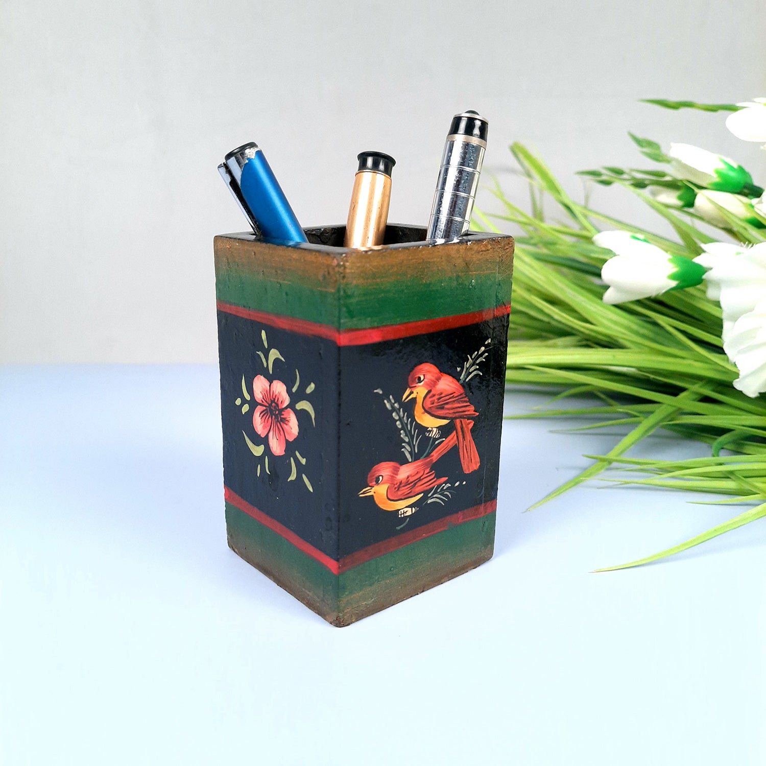 Pen Holder | Stationary Organizers | Wooden Pencil Stands | Multipurpose Holders Stand - For Table, Desk Organizing, Home, Office Decor & Corporate Gifts - apkamart #Style_Design 3