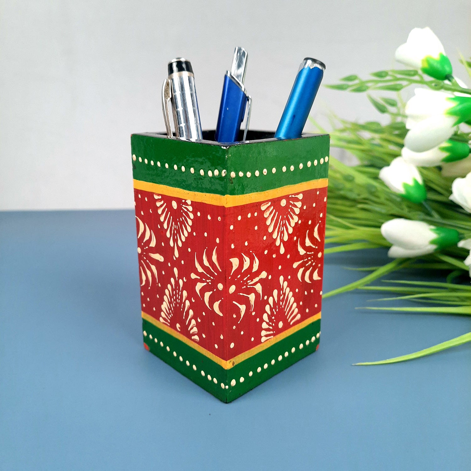 Pen Pencil Holder | Desk Organizer | Wooden Pencil Stand |Stationary Holders - For Home, Study Table, Office Decor, Corporate Gifting | Gifts For Him -apkamart #Style_Design 3