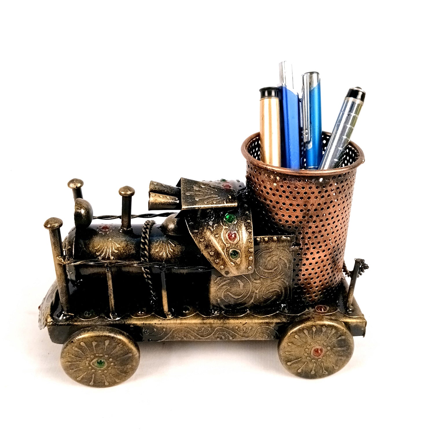 Engine Design Pen Holder- Apkamart #color_Golden