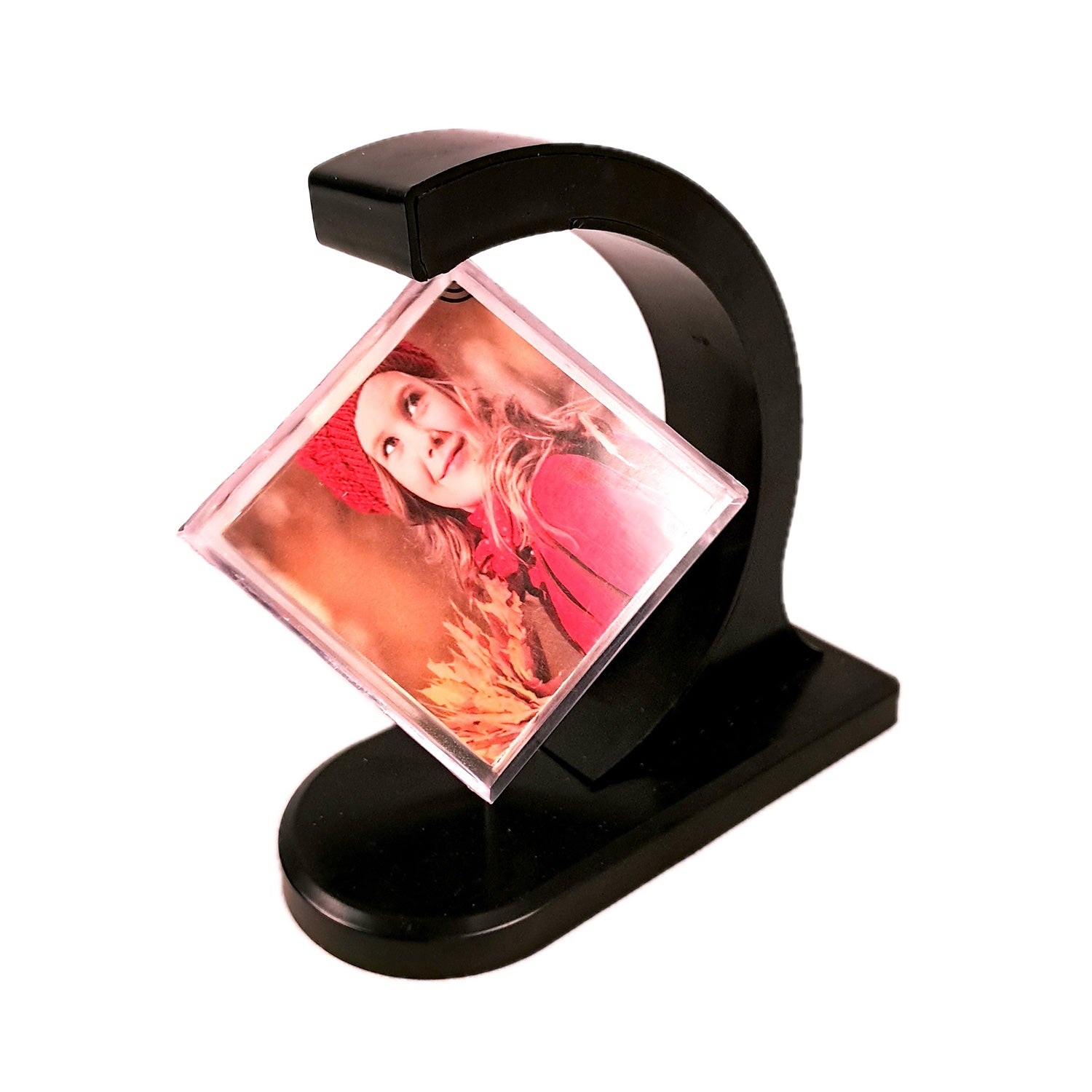 Magnetic Floating Cube - 6 Photo Frame | Freestand Rotating Photo Album - For Home Decor, Bedroom, Table Top, Office Desk, Living Room & Gifts  - apkamart