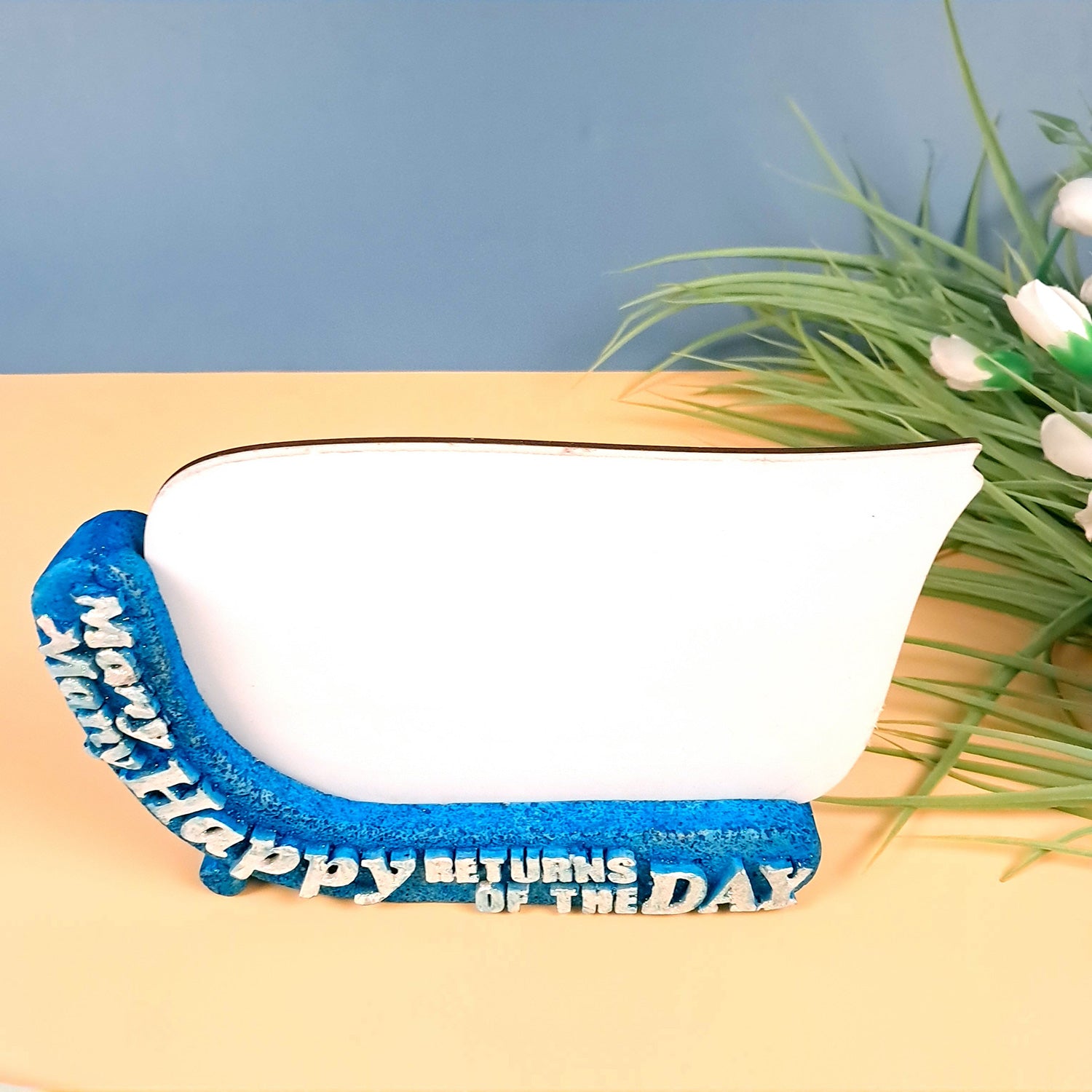 Photo Frame | DIY Table Top Photo Stand for Collage Making - Happy Birthday Design | Sublimation Friendly - For Kids Art & Craft, Birthday, Home and Decor - Apkamart #Color_Blue