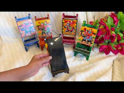 Mobile Holder Stand | Folding Chair Miniature Showpiece | Cell Phone Stand Holder - For Table, Bed, Office Desk, Home Decor & Gifts - 7 Inch (Pack of 2) - Apkamart