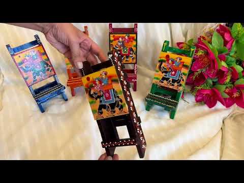 Mobile Holder Stand | Folding Chair Miniature Showpiece | Cell Phone Stand Holder - For Table, Bed, Office Desk, Home Decor & Gifts - 7 Inch - Apkamart