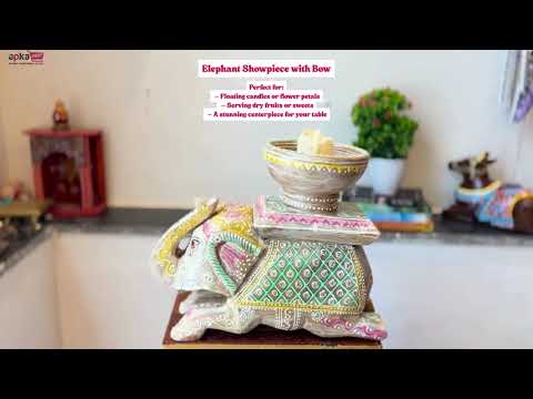 Elephant & Camel Showpiece With Bowl | Animal Figurines - for Vastu, Showpieces for Home Table, Living Room Decor & Gifts -apkamart #Style_Elephant