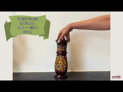 Flower Vase Wooden | Pots for Flowers - For Tabletop, Living Room, Home & Office | Centerpiece for Table Decoration |Vases for Gifts - 10 Inch - Apkamart
