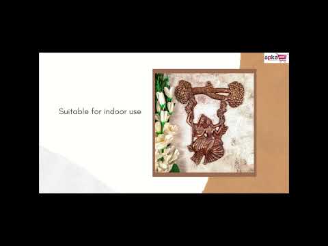 Radha Krishna Wall Hanging - Sitting on Jhula Design - For Wall Decor & Wedding Gifts - 12 inch - ApkaMart