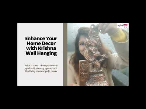 Shri Krishna Wall Hanging Idol | Lord Krishna Face Wall Hanging Statue Murti | Religious & Spiritual Art Sculpture - for Gift, Home, Living Room, Office, Puja Room Decoration - 11 Inch - Apkamart