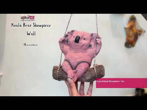 Koala Bear Showpiece Wall Hanging - Sitting on Swing Design | Cute Animal Showpiece - For Garden Decor, Home, Living Room, Kids Room & Gifts - 9 Inch - Apkamart #Colour_White