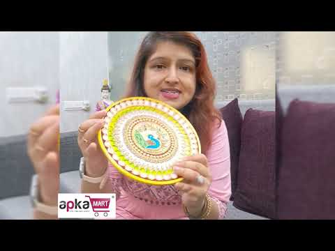 Marble Pooja Plate with Bowl, Kalash/Lota & Diya | Aarti Thali With Intricate Handwork - For Pooja, Weddings & Festivals - apkamart 