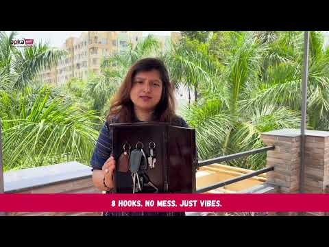 Key Holder Box With Ceramic Tiles | Wooden Wall Hanging Key Box Cabinet Stand - For Home, Office & Entrance Decor - Apkamart #Style_Design 2