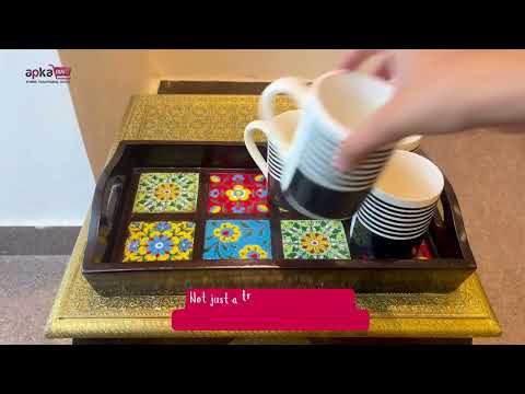 Wooden Serving Tray | Tile Tray - 15 Inch- Apkamart - apkamart #Style_Classic