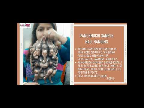 Ganesha Wall Hanging | Panchmukhi Ganesh Wall Decor for Main Gate | Vastu Ganesha Idol for Home, Puja & Religious Decor - 13 Inch-Apkamart