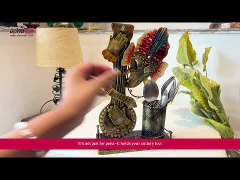 Ganesha Pen Holder Showpiece | Stationary Organizers | Multipurpose Cutlery Spoon Stand - For Study Table, Desk, Office, Dining Table, Home Decor - Apkamart