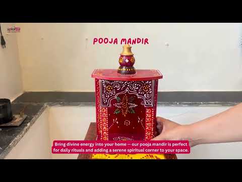 Home Temple | Pooja Mandir Small | Wooden Wall Mounted Puja Unit / Stand - for God, House, Office & Shop - 11 Inch - Apkamart