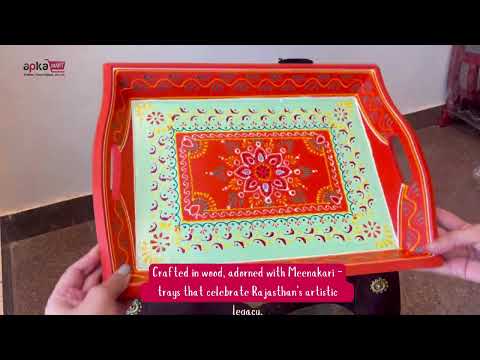 Wooden Serving Tray Set | Tea & Snacks Serving Platter - For Home, Dining Table, Kitchen Decor | Wedding & Housewarming Gift (Combo of 3) - Apkamart #Style_Design 1