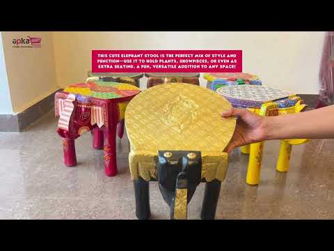 Elephant Design Brass Corner Table | Bed Side Table for Small Spaces - 12 Inch- Apkamart #Style_Style 1