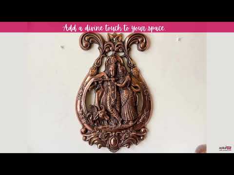 Radha Krishna Idol Wall Hanging | Radhe Krishna Wall Statue Murti | Wedding Gift for Couples | Religious Gift - for Home, Living Room, Office, Puja , Entrance Decoration - 20 Inch - Apkamart