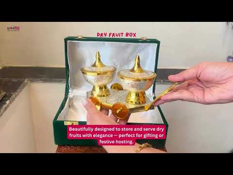 Dry Fruit Serving Bowls With Trolley | Mukhwas Bowl With Cart - For Dry Fruit, Chocolates, Mouth Freshener | Wedding & Diwali Gift Set - (LxH - 9x5 Inch) - Apkamart